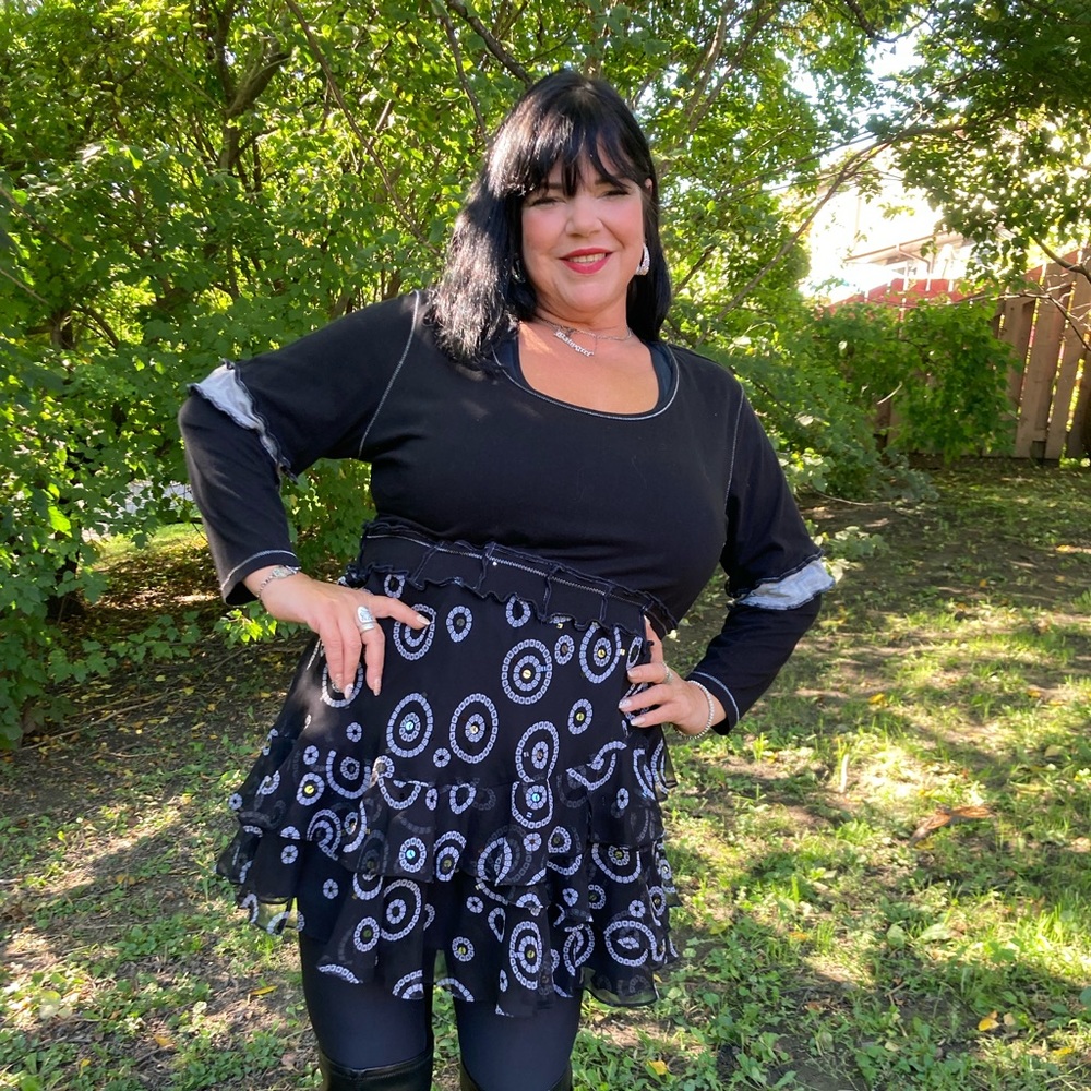 L to 2xl one of a kind up-cycled tunic